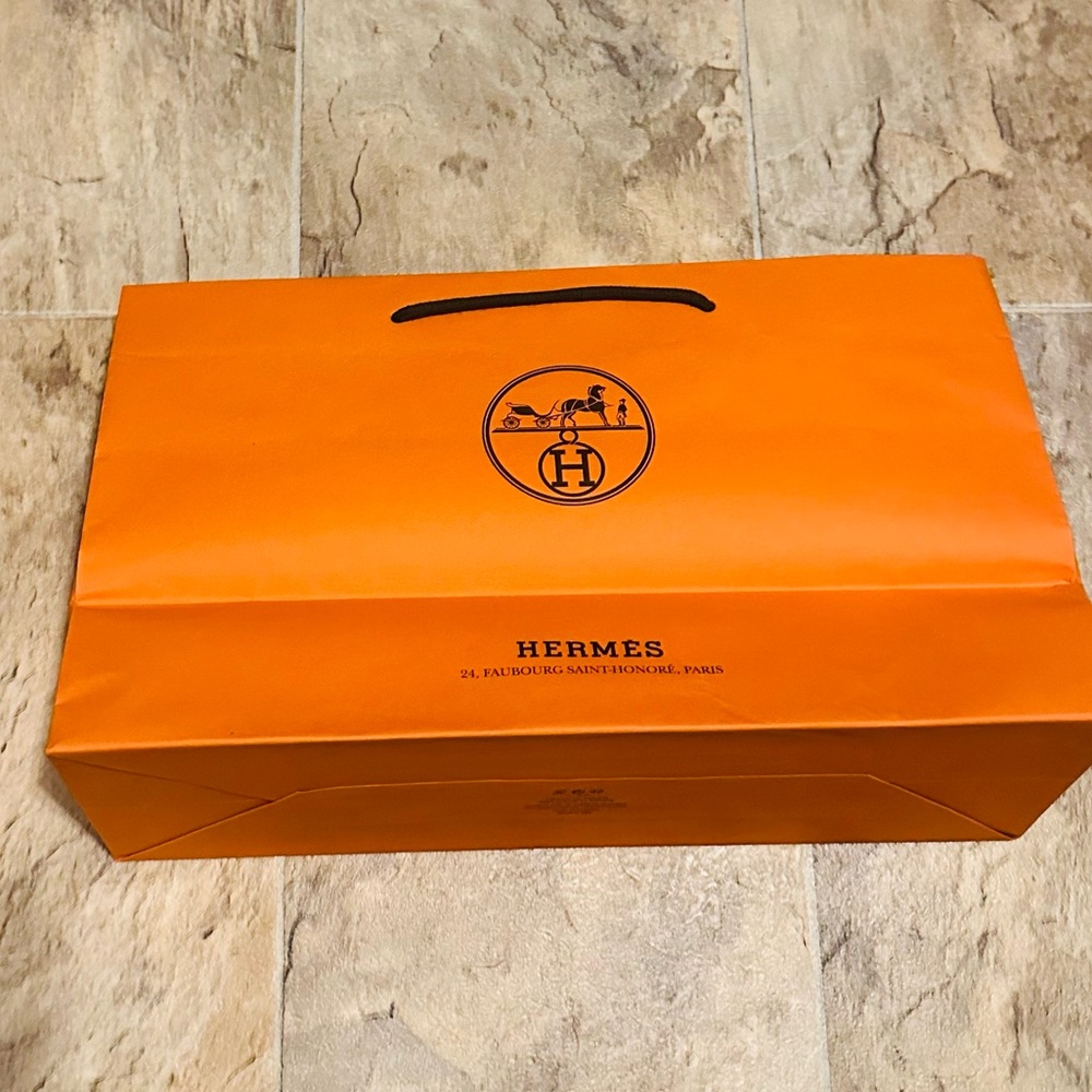 Hermes Orange Shopping Bag